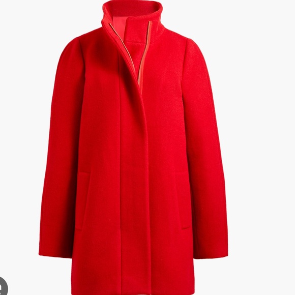 J. Crew Women's Bold Red City Coat Wool Blend - Picture 7 of 13